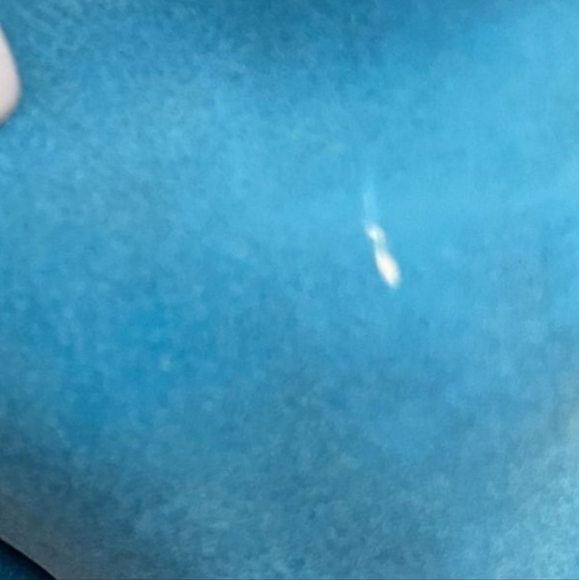 MSK Blue and Beige Fringe Drawstring Backpack - Picture 5 of 7